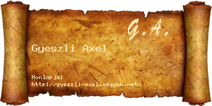 Gyeszli Axel névjegykártya